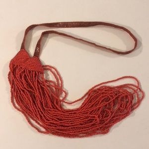 Orange beaded statement necklace